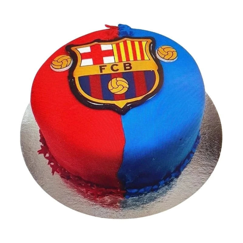 Handgjord FC Barcelona fotbollstårta - Perfekt för fans! Mintarta
