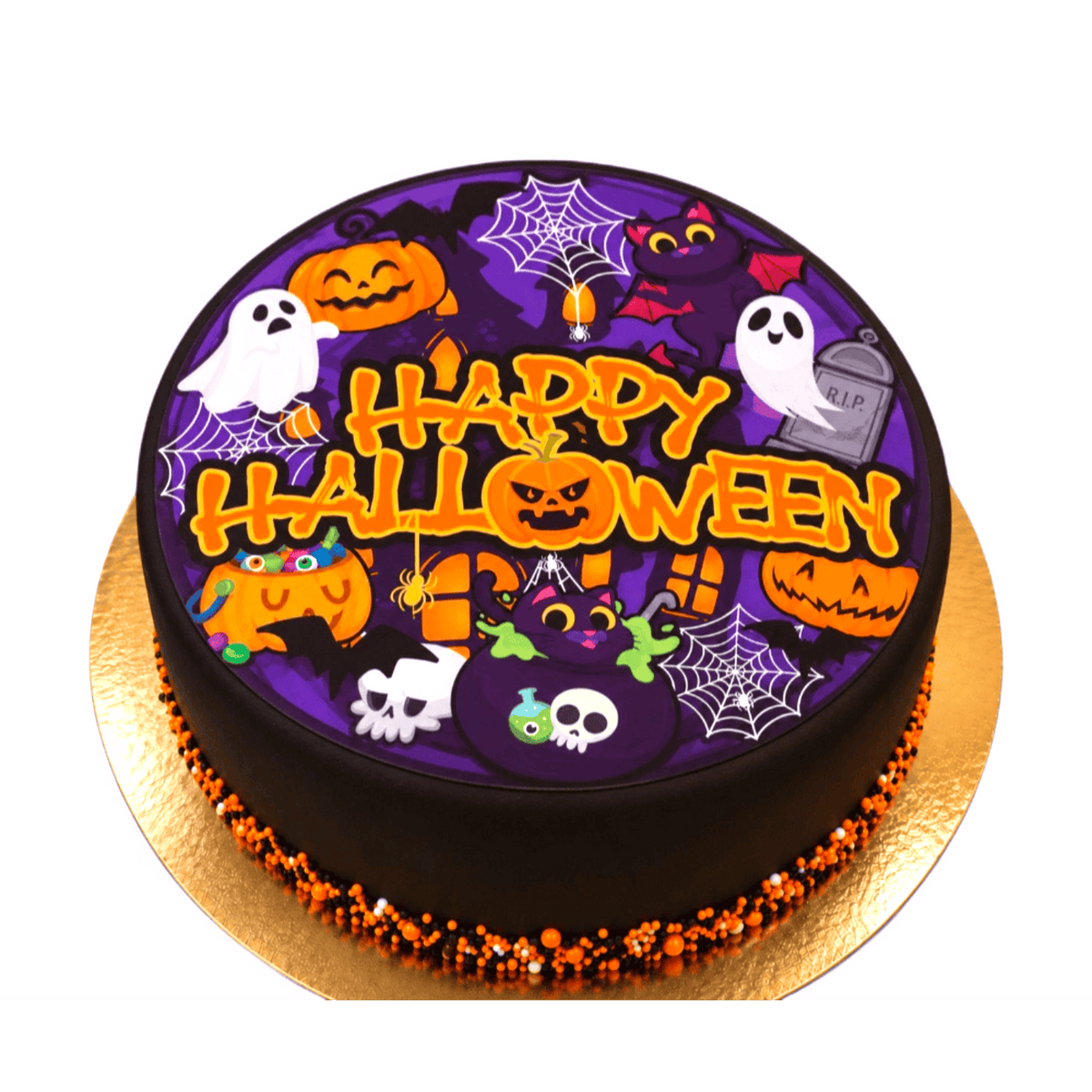 Dekorerad Halloween Tårta med Motiv Mintarta