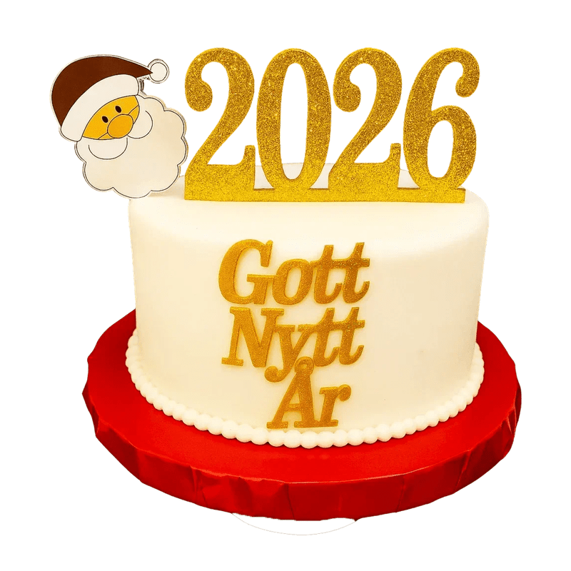 Nyårstårta 2026 – Guldglitter Mintarta